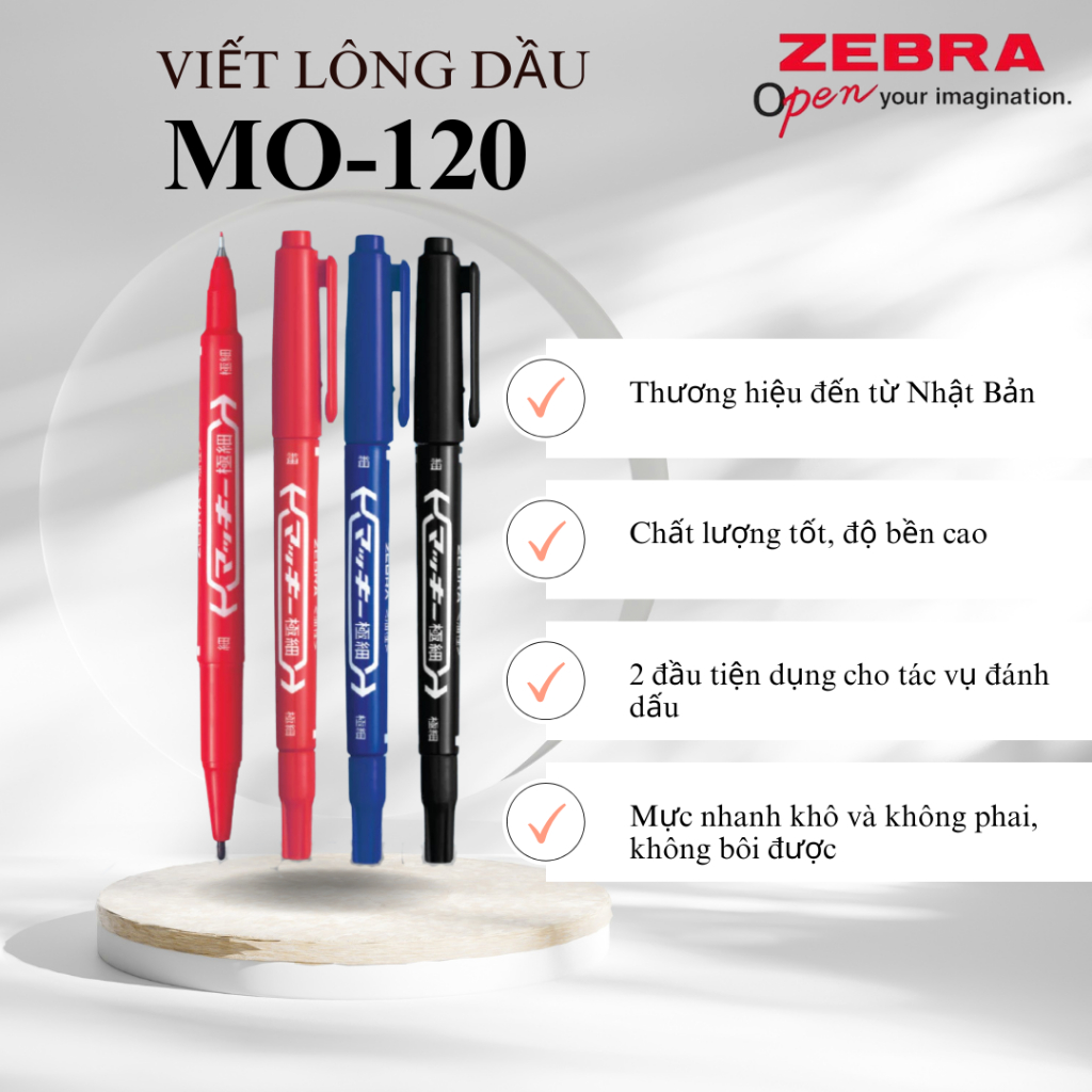 Viết lông dầu MO-120 Zebra Nhật Bản - [Chính hãng] | Shopee Việt Nam