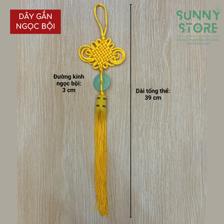 Dây đồng xu ngũ đế, Dây tiền xu phong thủy, Dây treo kết đồng tâm gắn ngọc bội, May mắn, Tài lộc, Decor Trang trí
