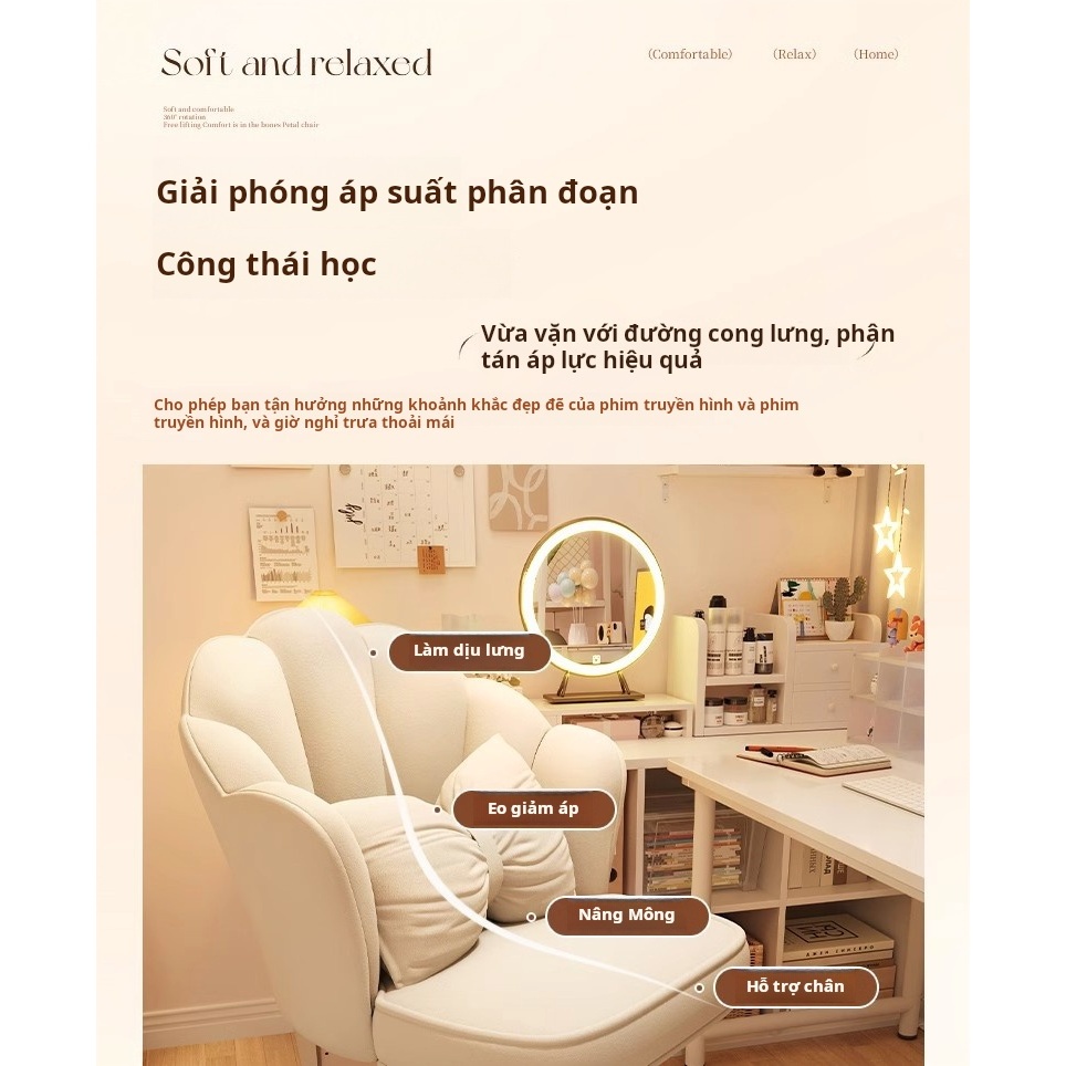 ALOVE Ghế máy tính dễ thương thời trang cho trẻ em học sinh phòng ngủ hiện đại ghế trang điểm ghế học văn phòng | BigBuy360 - bigbuy360.vn