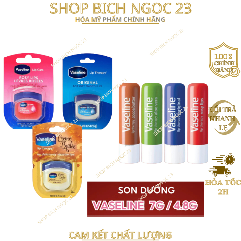 Son dưỡng môi , dưỡng môi Vaseline , dưỡng môi - hồng căng bóng 7g