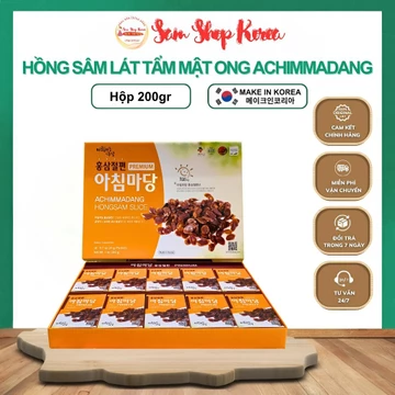 Hồng Sâm Lát Tẩm Mật Ong Achimmadang Cao Cấp , Sâm Lát Tẩm Mật Ong, Hộp 200gr