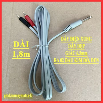 Dây điện xung loại dẹp giắc 6.5mm dùng cho các dòng máy vật lý trị liệu, máy điện xung, máy massage