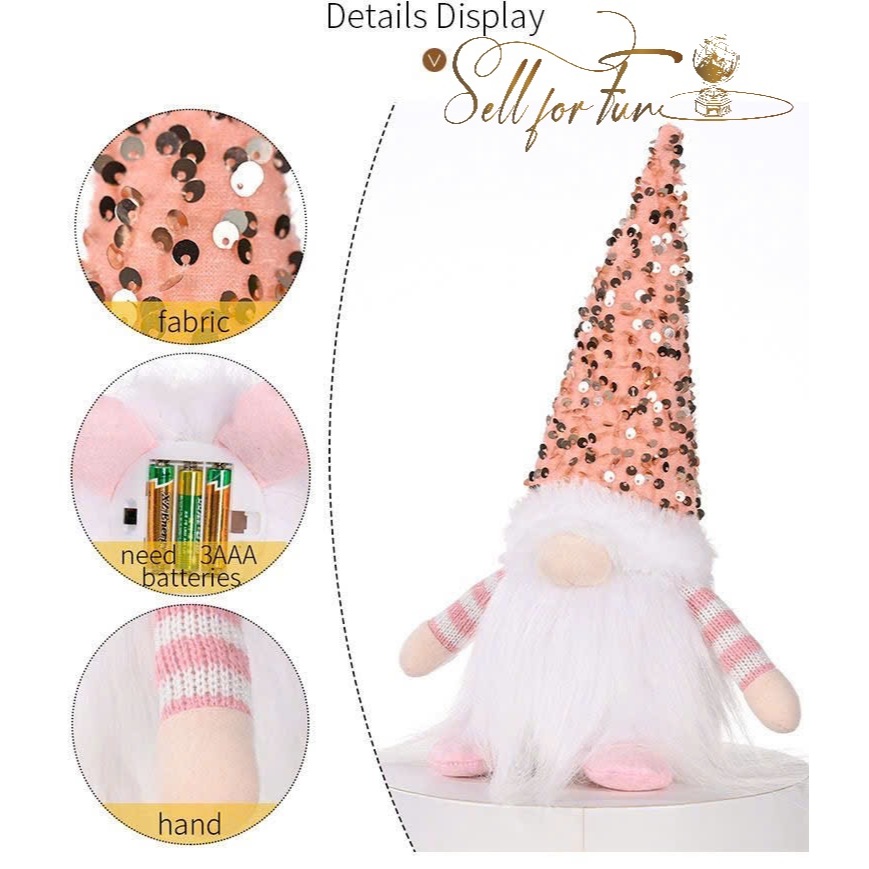 Búp Bê NOEL Búp Bê Đồ Chơi Trang Trí Giáng Sinh Người Lùn Phát Sáng