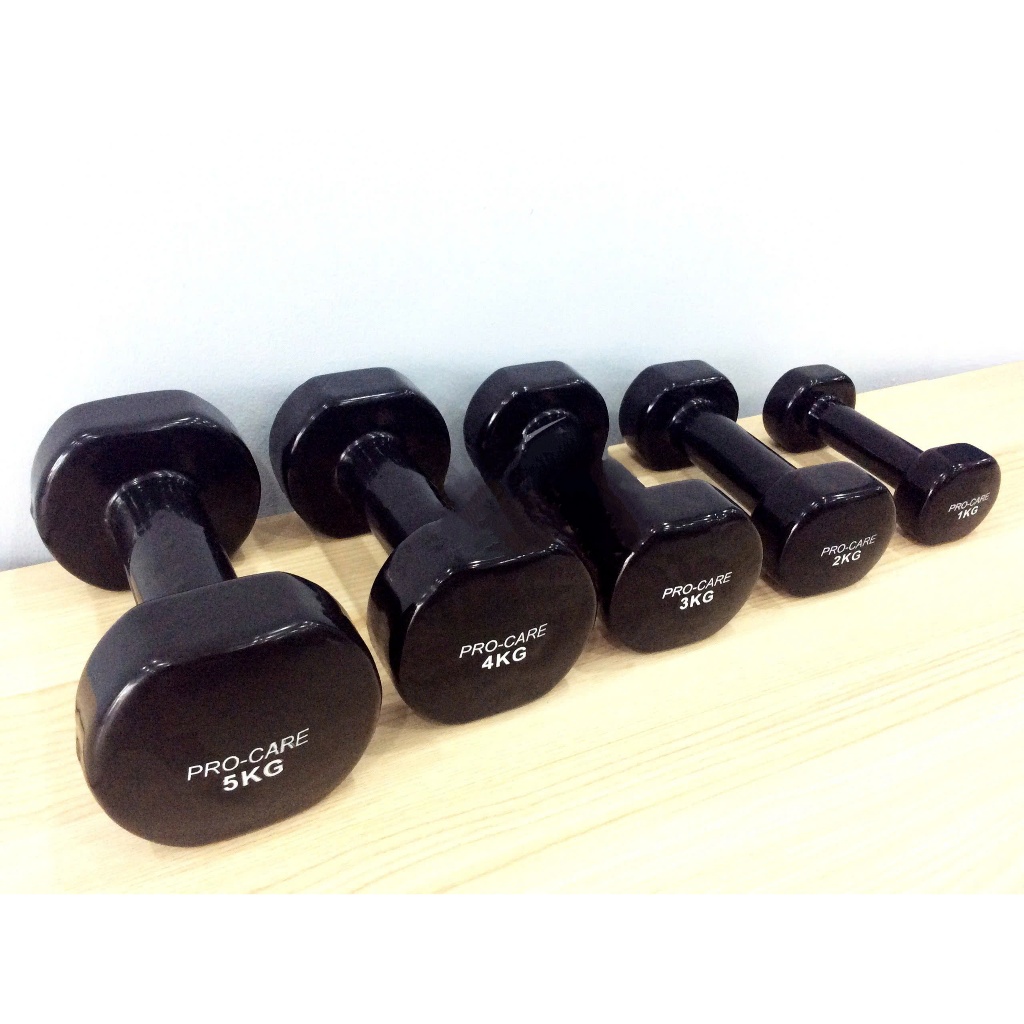 Tạ Tay Dumbbells Cao Su Lõi Sắt Pro-Care Đài Loan - Trọng Lượng Tạ từ 1KG đến 5KG (1 Cái)