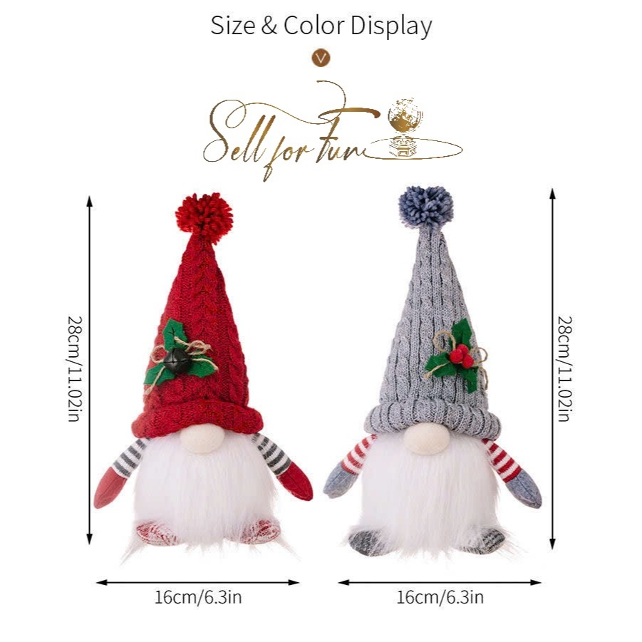 Búp Bê NOEL Búp Bê Đồ Chơi Trang Trí Giáng Sinh Người Lùn Phát Sáng