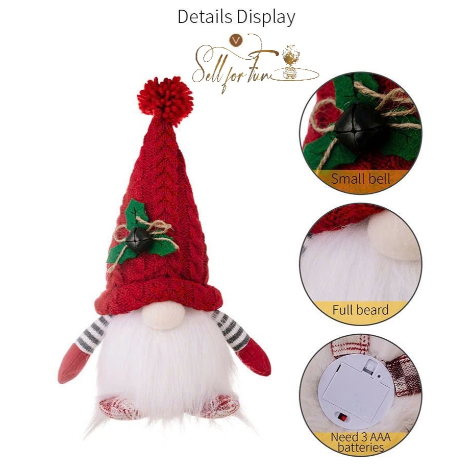 Búp Bê NOEL Búp Bê Đồ Chơi Trang Trí Giáng Sinh Người Lùn Phát Sáng