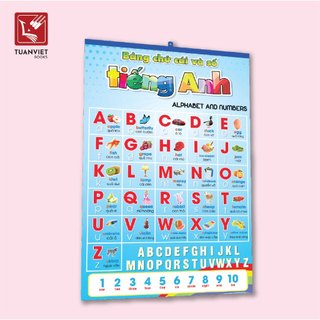 Bảng Chữ Cái Và Chữ Số (Song ngữ Tiếng Việt - Tiếng Anh) Treo Tường Cho Bé TUANVIET BOOKS