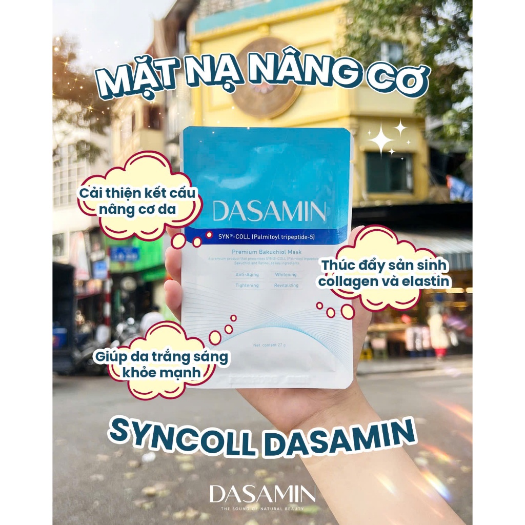 Mặt Nạ Giấy Dưỡng Da Dasamin Premium Bakuchiol Mask Mặt Nạ Phủ Bóng Trắng Da - Bán lẻ 1 Miếng
