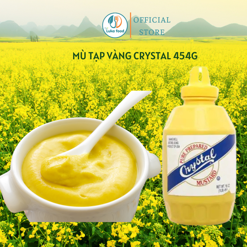 Mù Tạt Vàng Crystal Nhật Bản (227g/454g) - Vị Cay Nhẹ, Thơm Nồng, Sốt Mustard Chấm Xúc Xích, Bít Tết Luka Food