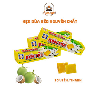 Kẹo Dừa Bến Tre Bà Hai Tỏ vị Nguyên Chất túi 3 thanh, Kẹo Dẻo Thơm Mềm Đặc Sản Bến Tre