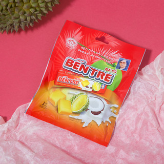 Kẹo Dừa Bến Tre Bà Hai Tỏ vị Sầu Riêng túi 3 thanh, Kẹo Dẻo Thơm Mềm Đặc Sản Bến Tre