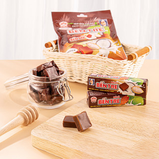 Kẹo Dừa Bến Tre Bà Hai Tỏ vị Cacao túi 3 thanh, Kẹo Dẻo Thơm Mềm Đặc Sản Bến Tre