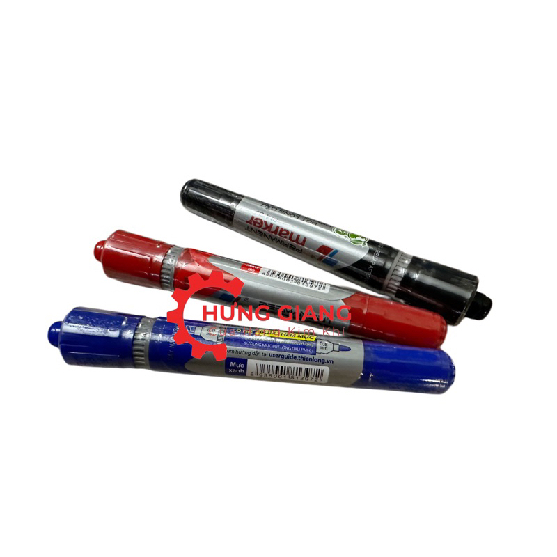 Combo 10 Bút Lông Dầu THIÊN LONG 2 Đầu PM-09 Xanh,Đỏ,Đen không xoá được