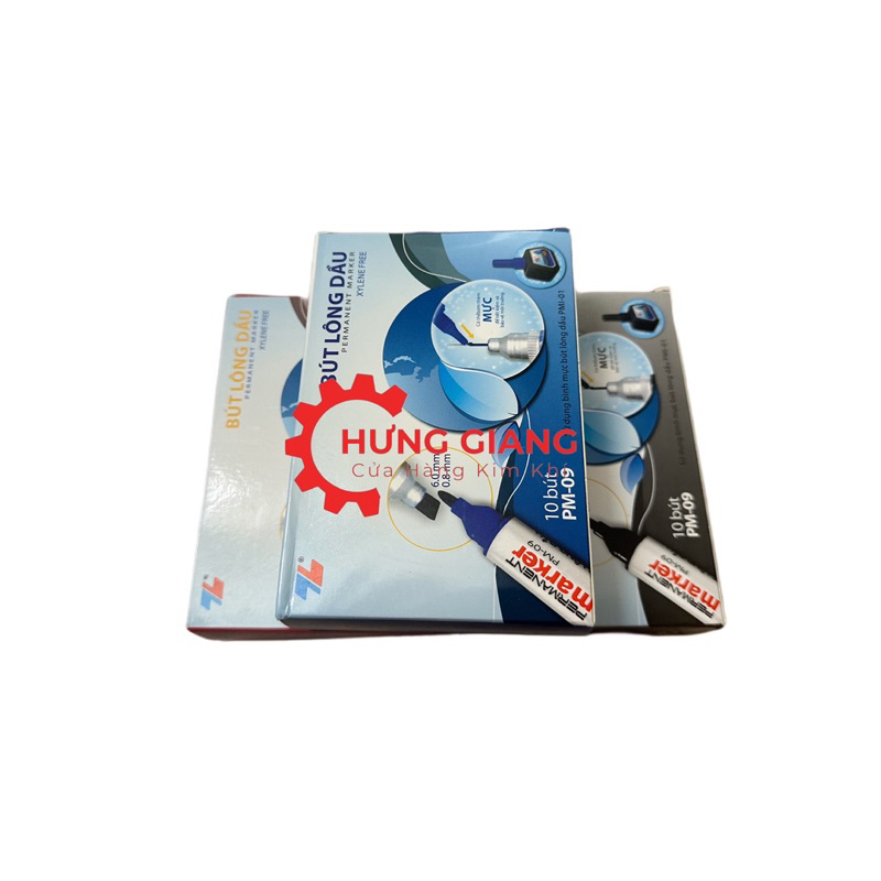 Combo 10 Bút Lông Dầu THIÊN LONG 2 Đầu PM-09 Xanh,Đỏ,Đen không xoá được