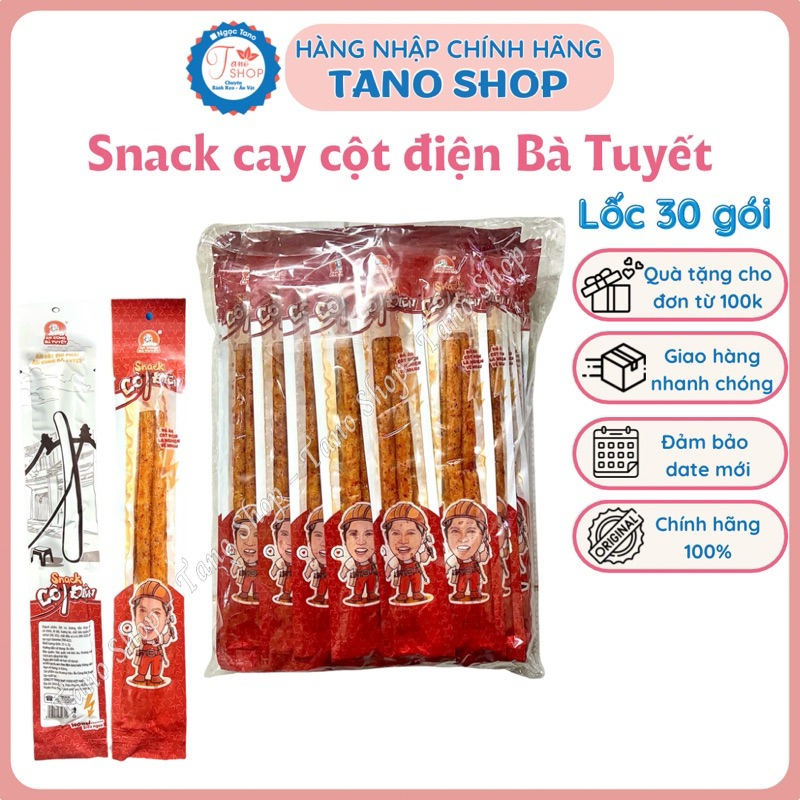 [Lốc 30 gói] Snack que cay Cột Điện Bà Tuyết | Ăn vặt ngon rẻ Tano ...