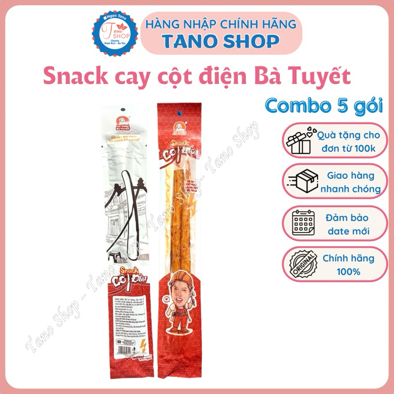 [Combo 5 gói] Snack que cay Cột Điện Bà Tuyết | Ăn vặt ngon rẻ Tano ...