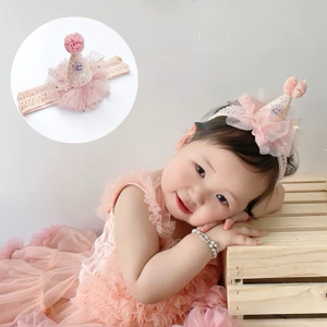Băng đô mũ sinh nhật,chụp ảnh, thôi nôi - hai màu hồng đỏ cho bé gái