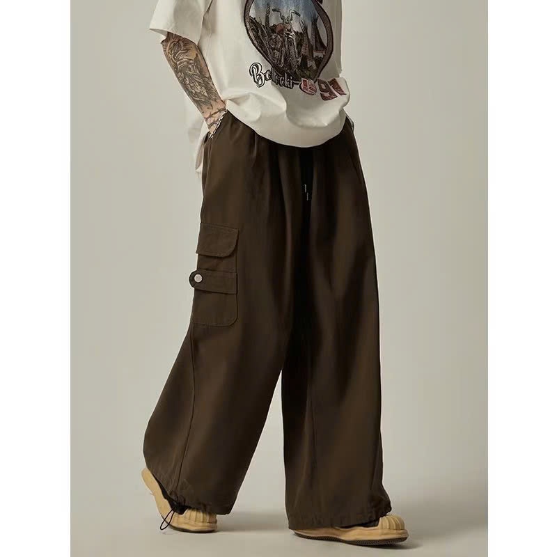 Quần kaki  Dài túi hộp+có túi unisex Quần ống rộng nam nữ dáng basic thời trang ullangzang LYLA SHOP