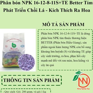 Phân Bón NPK Tím 16-12-8-11+TE Better 1kg