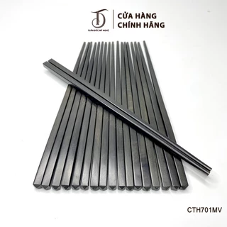 Đũa HAHANCO [CTH701MV] Gỗ Mun Sừng Đầu Vuông Trơn Tự Nhiên Cao Cấp Kháng Khuẩn Tránh Nấm Mốc