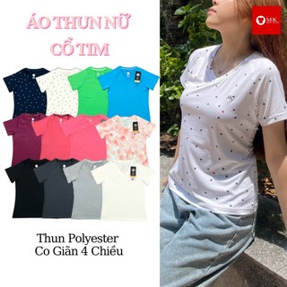 Áo thun nữ cổ tim MK Baby Tee vải thun lạnh thoáng mát co giãn 4 chiều thoải mái dễ phối đồ tôn dáng
