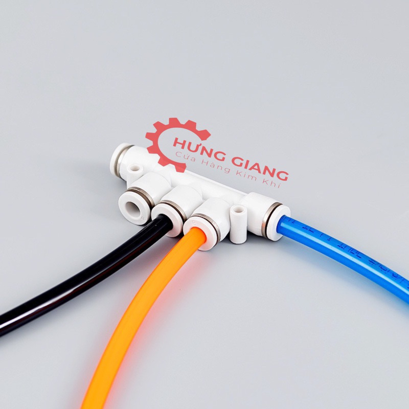 Đầu Nối Chia 5 Ngã PK Màu Trắng dùng máy nén khí phun sương chịu lực áp cao