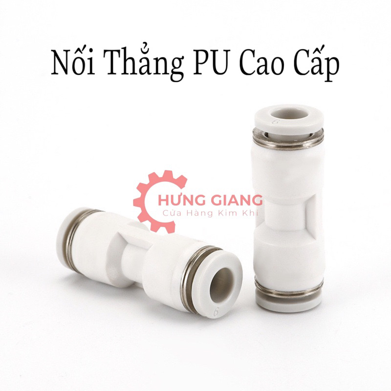 10 Đầu Nối Thẳng PU, măng xông PU MÀU TRẮNG chịu áp lực cao hàng tốt cao cấp