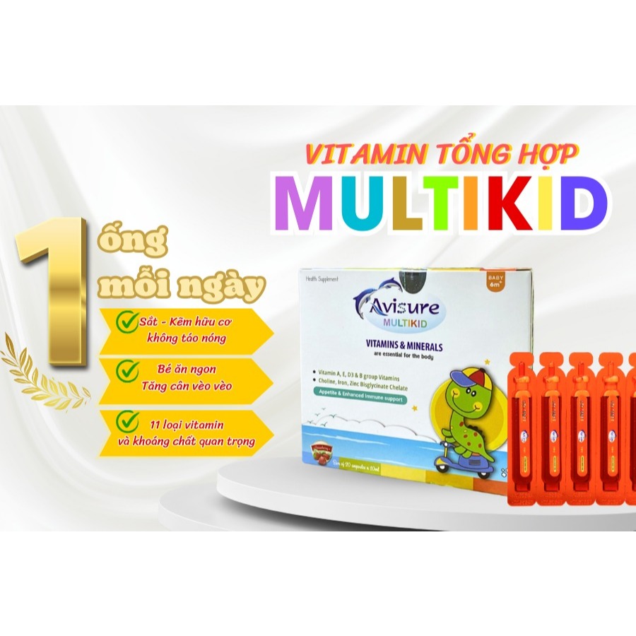 Ảnh Avisure Multikid bổ sung vitamin và khoáng chất thiết yếu cho bé hộp 20 ống 1