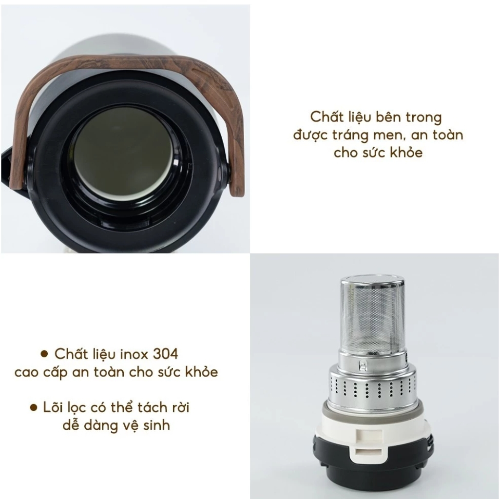 Bình Pha Trà Giữ Nhiệt LEBENLANG LBL3031 Dung Tích 1000ml, Lõi Lọc Inox, Màn Hình Hiển Thị Nhiệt Độ