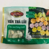 500g viên thả lẩu bánh bao nhân trứng muôi phô mai Lacusina (màu xanh)