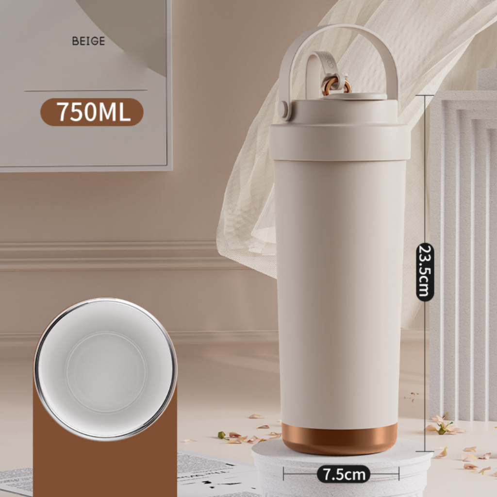 Ảnh Ly giữ nhiệt Levika  inox 316 lõi tráng sứ, cốc giữ nhiệt 500ml cao cấp có ống hút 2