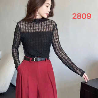 Áo Ren Xốp Lưới Viền Có Nót Cổ 3F Dáng Basic Dễ MẶC