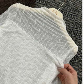 Áo Ren Xốp Lưới Viền Có Nót Cổ 3F Dáng Basic Dễ MẶC