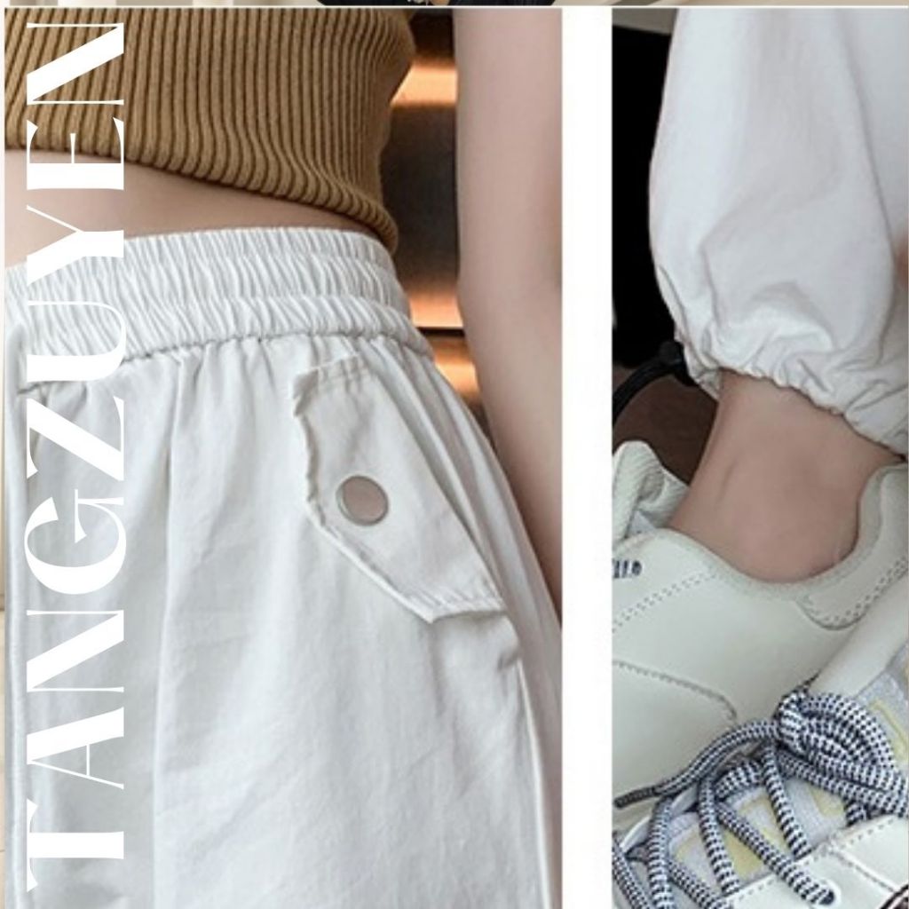 Quần Ống Rộng Hiphop Túi Hộp Kaki Có Dây Rút Quần Jogger dài dáng suông rút gấu cá tính phối Croptop T39G