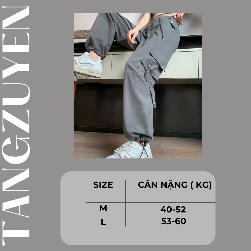 Quần Ống Rộng Hiphop Túi Hộp Kaki Có Dây Rút Quần Jogger dài dáng suông rút gấu cá tính phối Croptop T39G