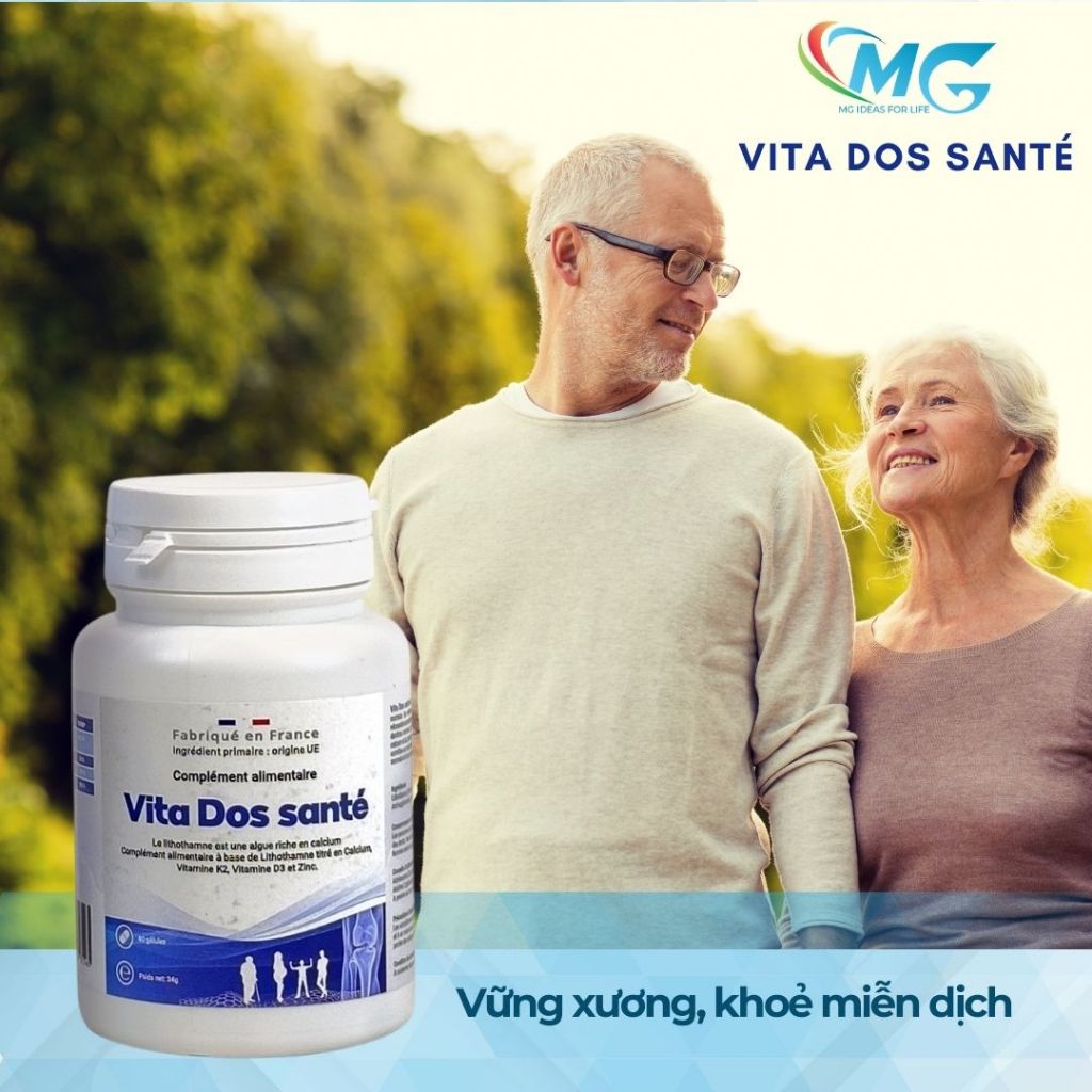 Vitamin Tổng Hợp Bổ Sung Canxi, D3K2, Kẽm, Tăng Sức Khoẻ Xương, Hỗ Trợ Miễn Dịch Hộp 60 Viên - VITA DOS SANTÉ