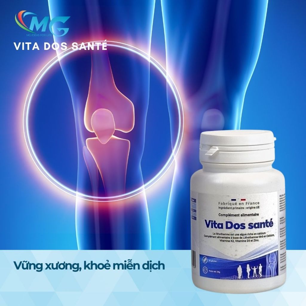 Vitamin Tổng Hợp Bổ Sung Canxi, D3K2, Kẽm, Tăng Sức Khoẻ Xương, Hỗ Trợ Miễn Dịch Hộp 60 Viên - VITA DOS SANTÉ