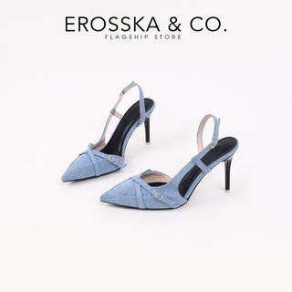 Erosska - Giày cao gót nữ mũi nhọn phối dây đan chéo cách điệu phối khóa cao 10cm - EH046