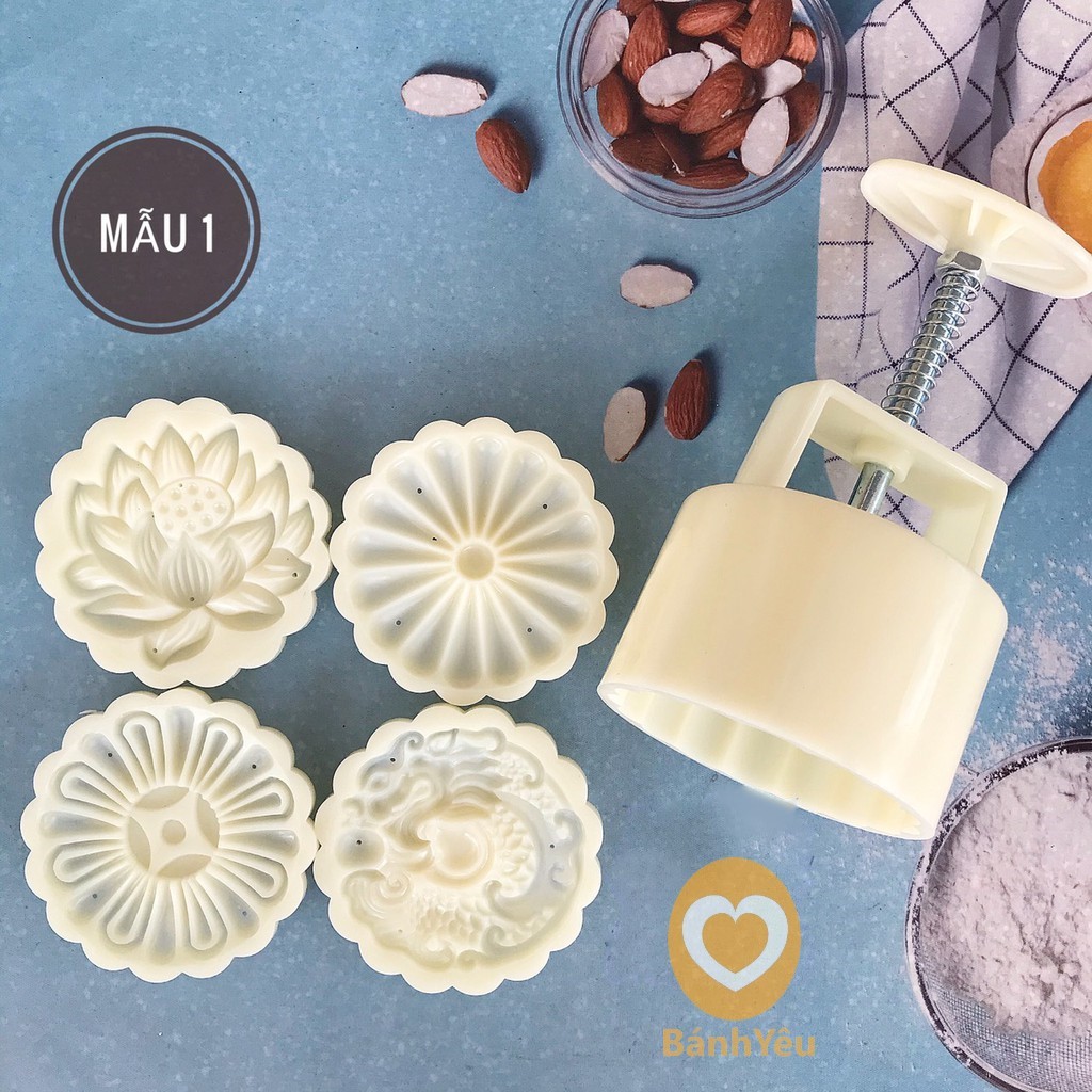 Khuôn Bánh Trung Thu Lò Xo 4 mặt 150g - BGTC