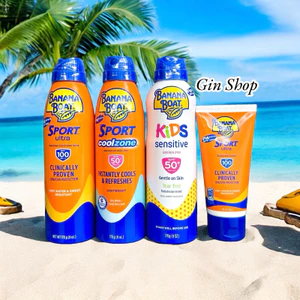Chống nắng Banana Boat Sport thể thao SPF65 170g PA++++, Xịt Chống Nắng Kid SPF50\170g