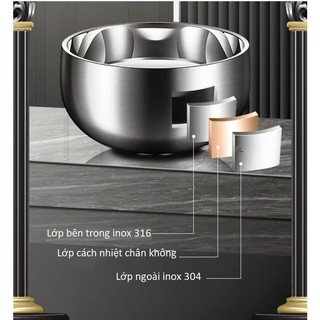 Inox 316 Bát Cơm 13cm Hai Lớp Cách Nhiệt Bát Canh Chống Nóng Bat An Toàn Người Gìà Trẻ Em