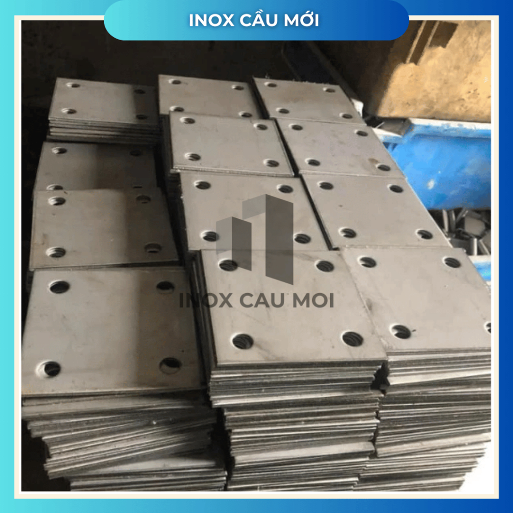 Bản mã inox 304, mặt bích inox vuông 8x8,10x10,12x12,15x15, 20x20, 25x25 dày 2.0ly