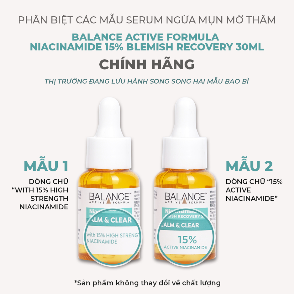 [ Livestream ] Serum mờ thâm và kiềm dầu Balance Active Formula Niacinamide 15% 30ml