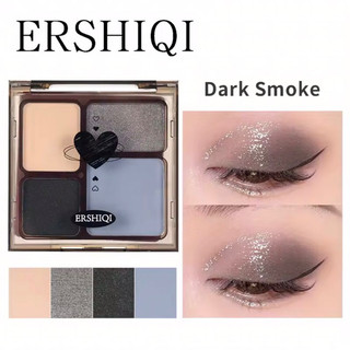 Bảng Phấn Mắt ERSHIQI Bốn Ô Sắc Trang Điểm Mắt Khói Phong Cách Âu Mỹ