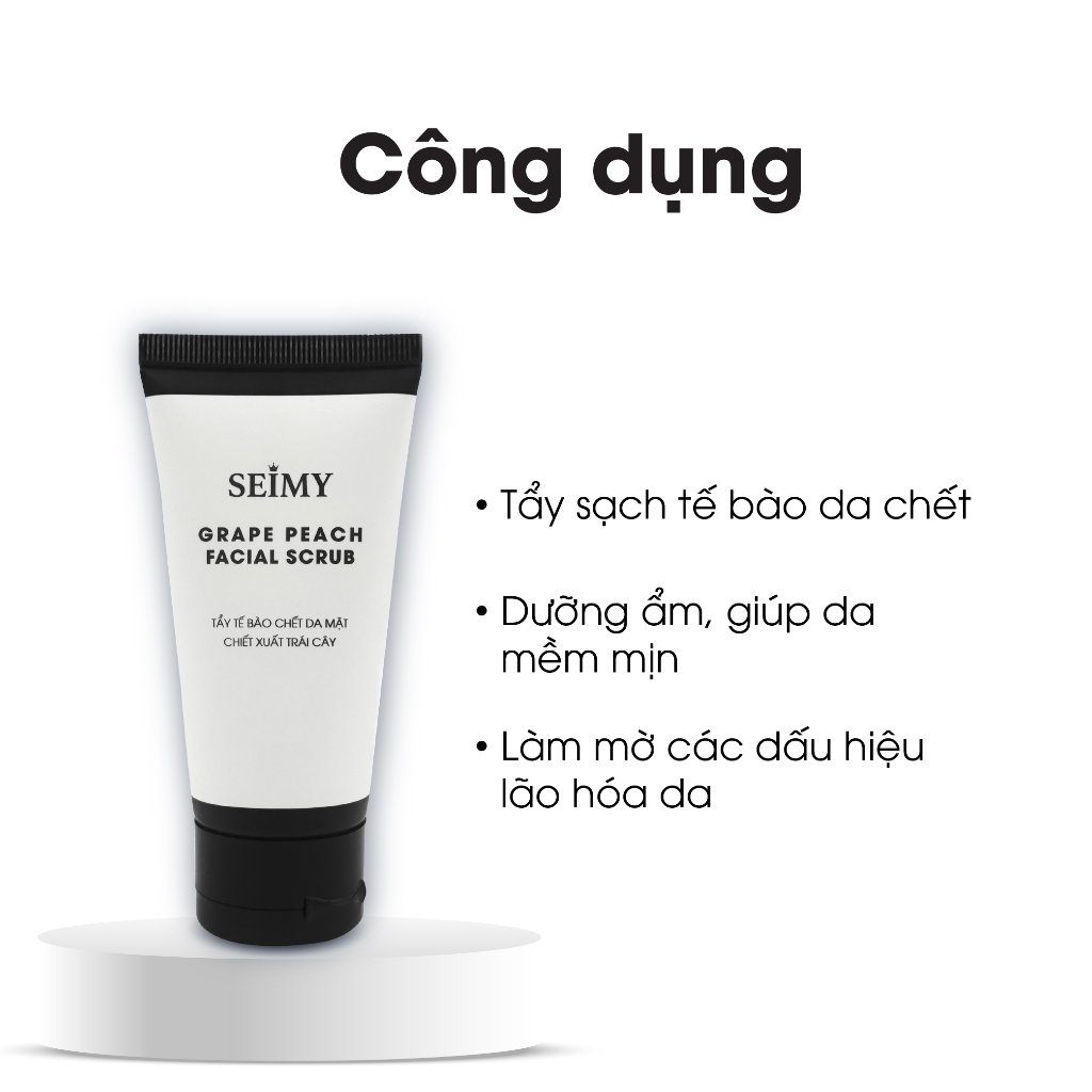 Ảnh Combo 2 Gel Tẩy Tế Bào Chết Da Mặt Seimy 50gram - Grape Peach Facial Scrub 1