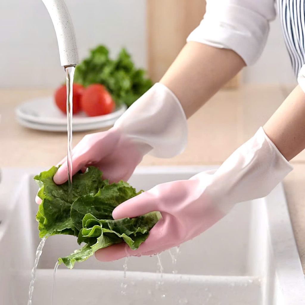 ĐÔI GĂNG TAY CAO SU 2 MÀU - Gang tay rửa bát- Bao tay cao su 2 màu siêu dai rửa chén- giặt đồ- vệ sinh - MA: GANG TAY