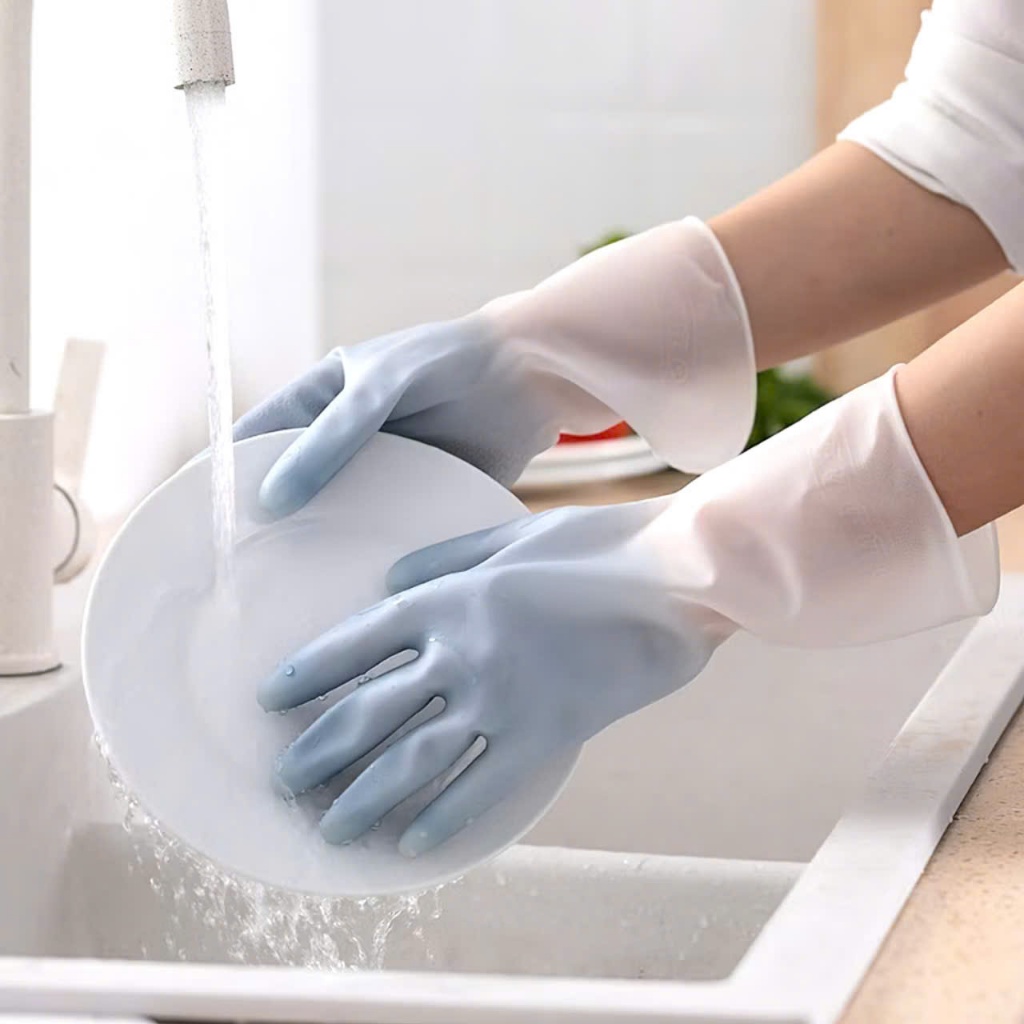 ĐÔI GĂNG TAY CAO SU 2 MÀU - Gang Tay Rửa Bát- Bao Tay Cao Su 2 Màu Siêu Dai Rửa Chén- Giặt Đồ- Vệ Sinh - GANG TAY