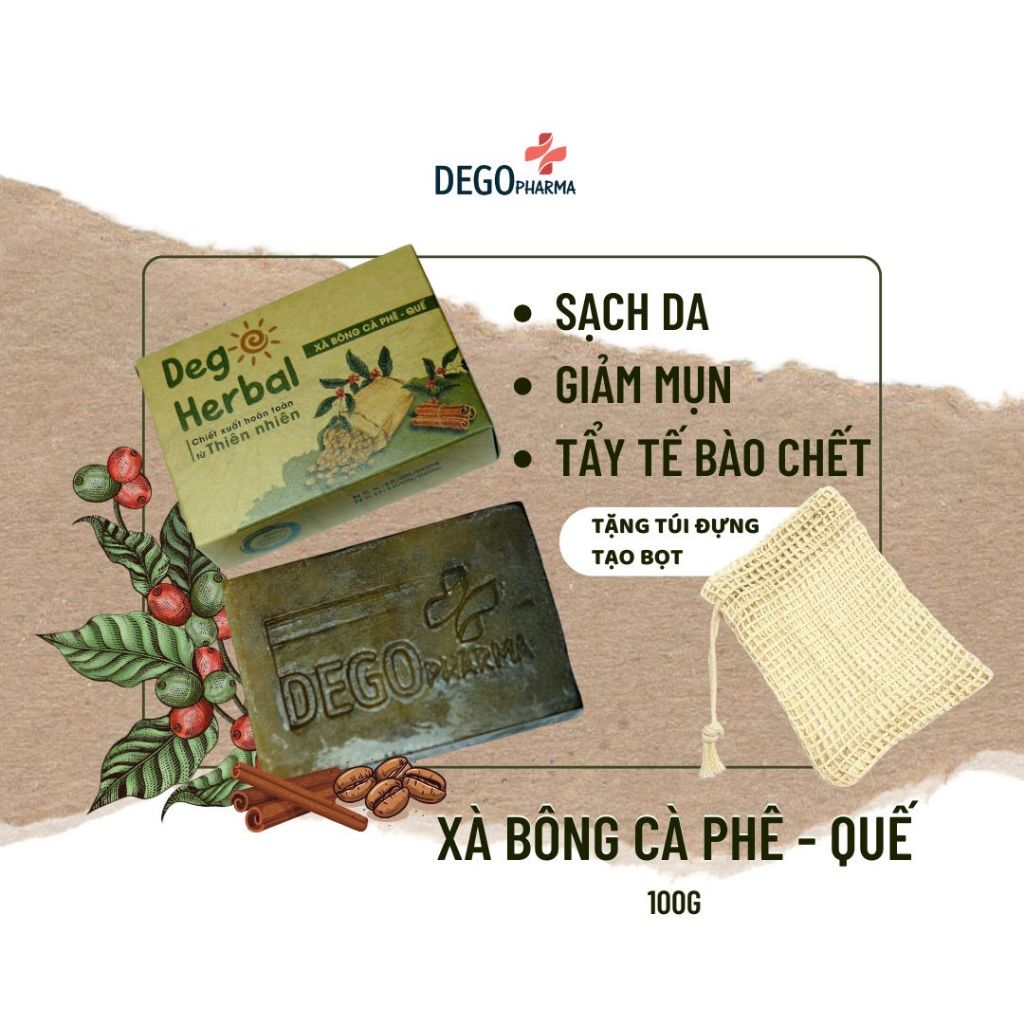 Ảnh Xà Bông Sinh Dược Thiên Nhiên Quế DEGO PHARMA 100G – Tẩy Tế Bào Chết, Dưỡng Da Trắng Sáng, Ngừa Mụn 2