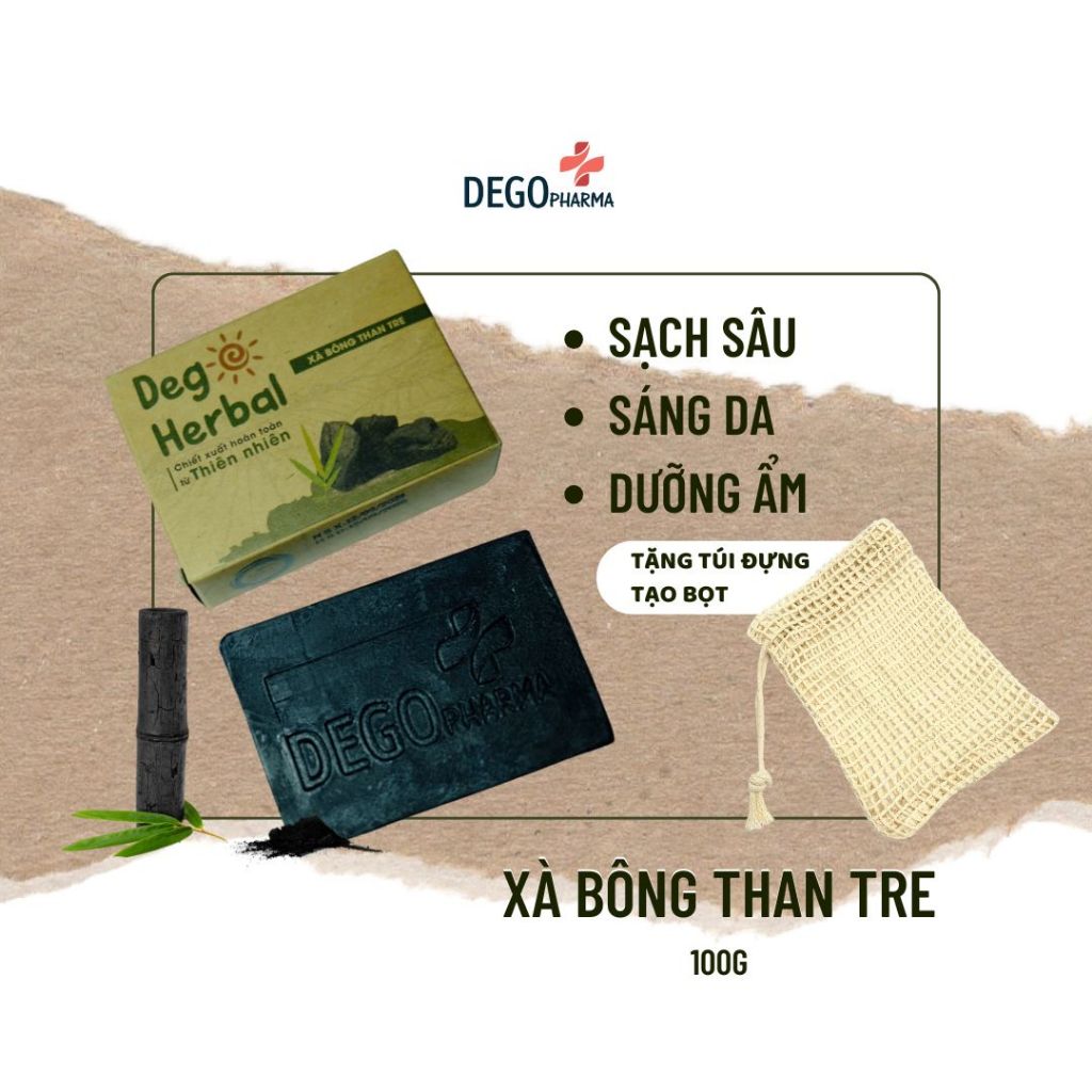 Ảnh Xà Bông Sinh Dược Cho Da Dầu & Mụn Ẩn Than Tre DEGO PHARMA 100G Làm Sạch Sâu, Sáng Da, Mờ Thâm 2