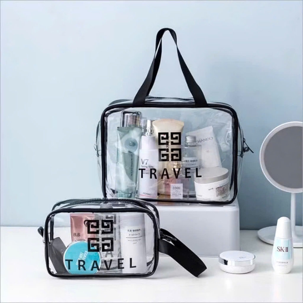 -BỘ 3 TÚI ĐỰNG ĐỒ CÁ NHÂN - Set 3 Túi Đựng Mỹ Phẩm, Đồ Trang Điểm, Đồ Cá Nhân Trong Suốt Chống Thấm Nước- MA:TUIDUNGDO
